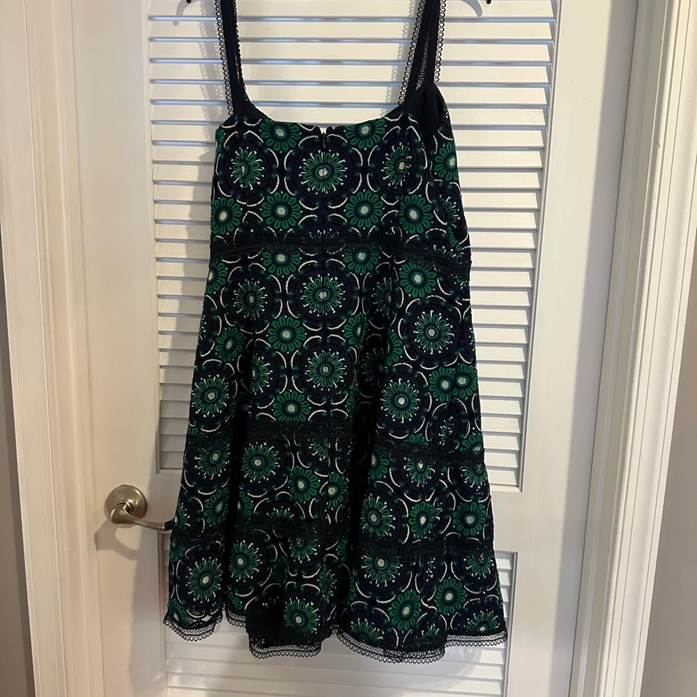 J. Crew dark Navy and Green Floral Mini Dress